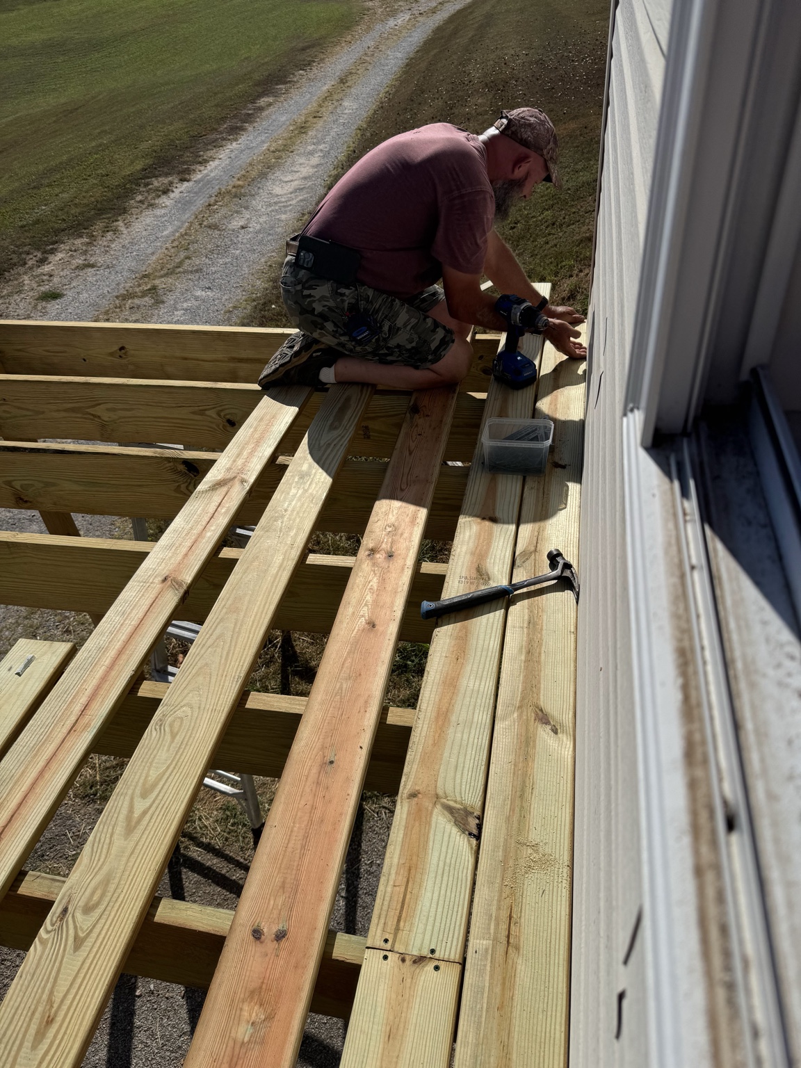 C. Mark Taylor working on a construction project